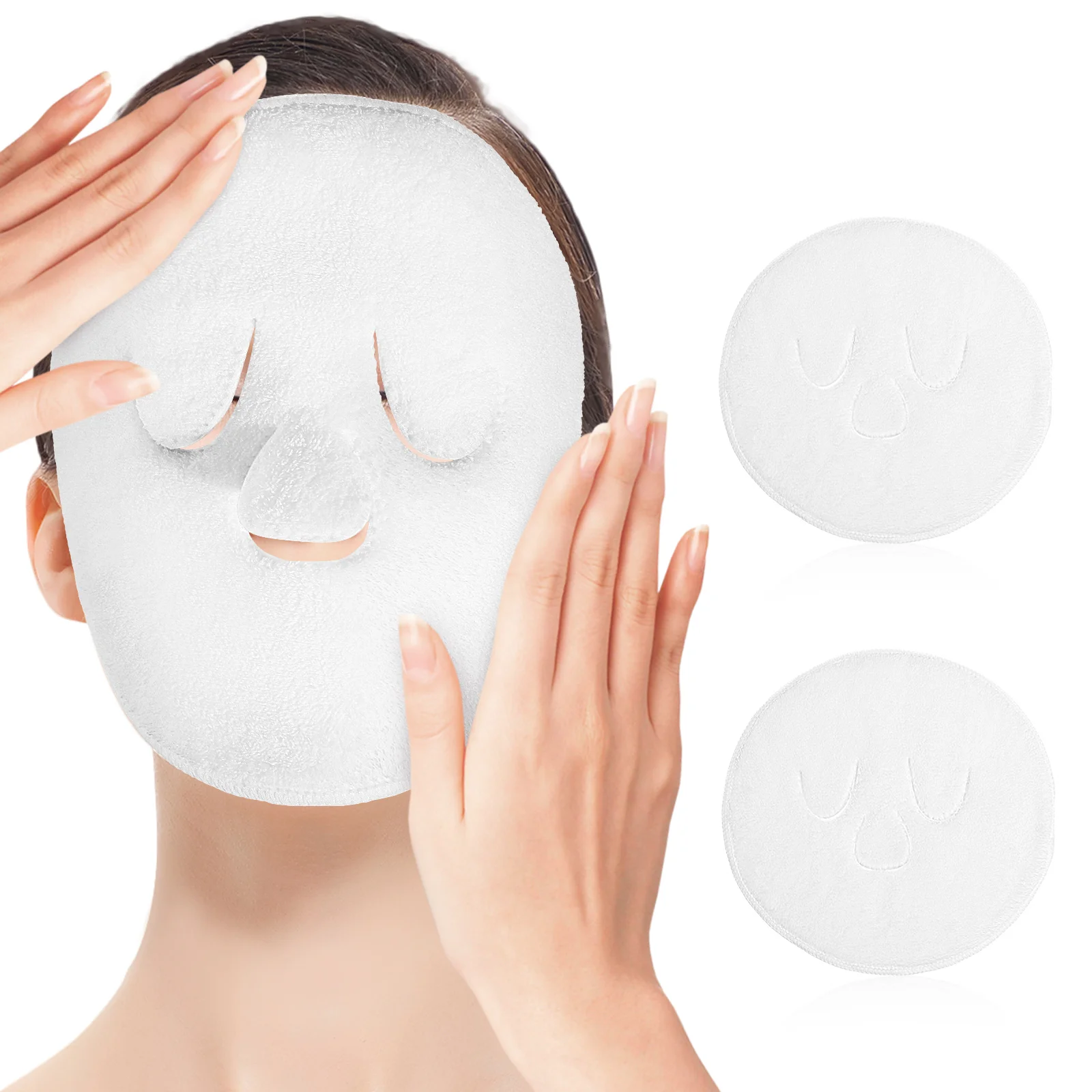 

2Pcs Beauty Compressing Face Beauty Towel Coral Fleece Face Care Mask Towel