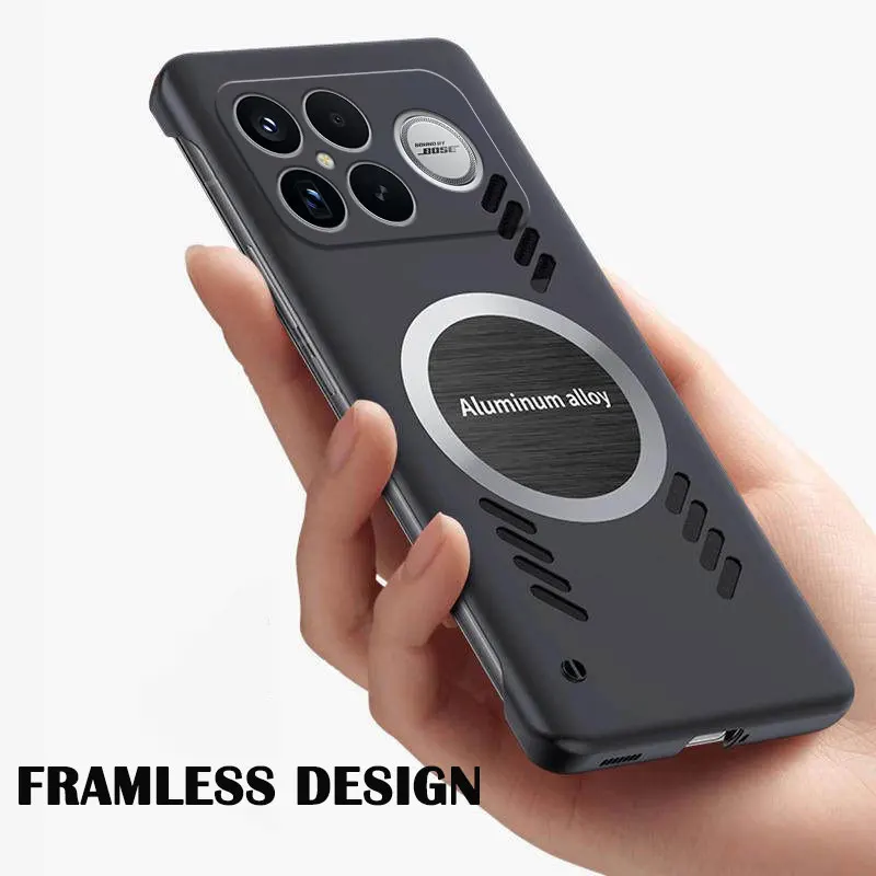 Heat Dissipating Magnetic Slim Shockproof Case with Frameless PC Hard Back