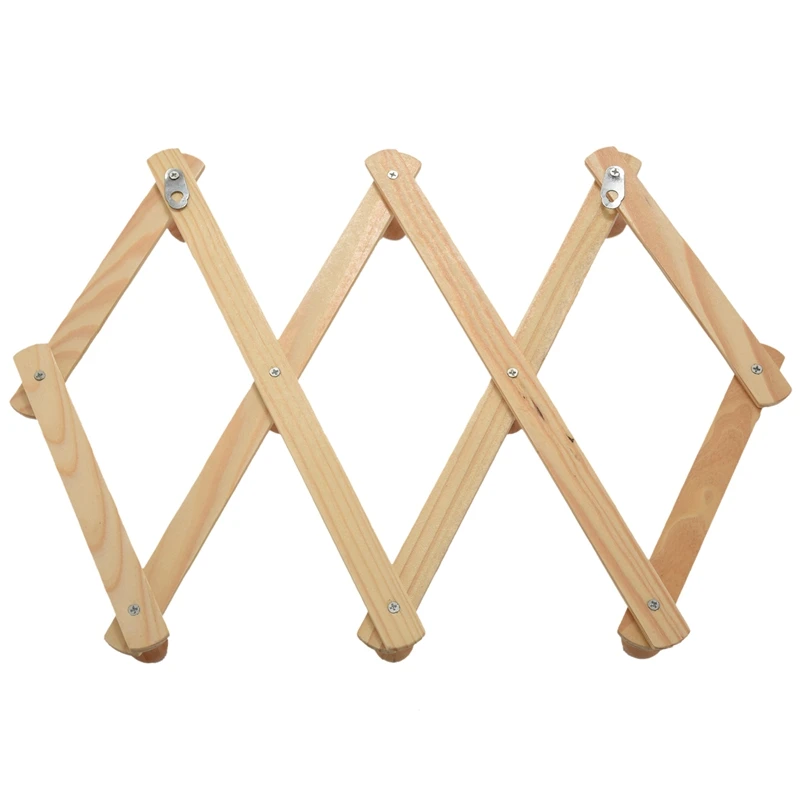 Accordion Wall Hanger 10 Hooks Pack Of 2 Natural Wood Wall Mounted