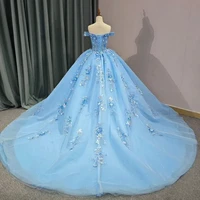Blue Party Dress 15 Quinceanera Dresses Off The Shoulder 15 Year Old Dress Formal Dress For 15 Years Party Customized - Image 2