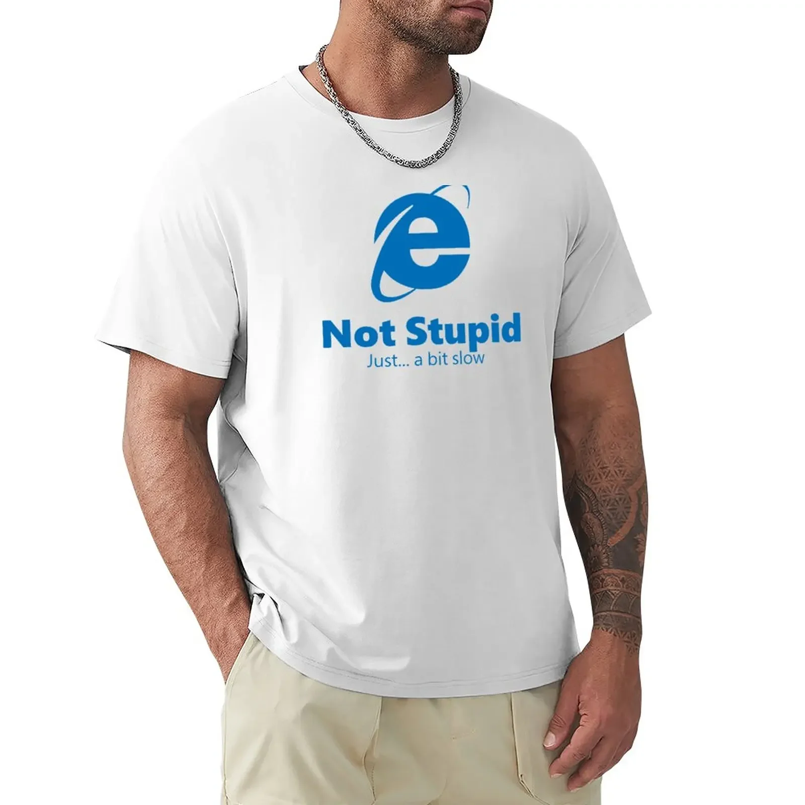 Internet Explorer-Non Dummy, Solo Un Po' Slow T-Shirt Summer Top Anime Mens Clothing