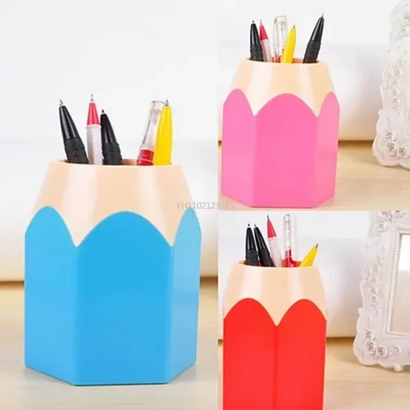 Pencil Tray Pencil Shaped Make Up Brush Pen Holder Pot Office Stationery Storage Organizer School Supplies for Kids Pens Holder