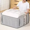 Foldable Clothes Storage Bag Visual Quilt Organize Cases with Handle Home Pillow Blanket Organizer Wardrobe Sorting Storage Box 4