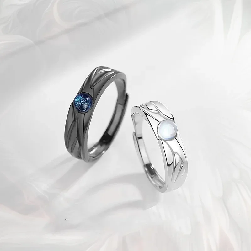 Wedding Engagement Couple Finger Fashion Rings New Demons and Angels Matching Set Minimalist Lovers
