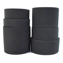 Black Elastic Band for DIY Garments - Polyester Stretch Tape for Sewing and Crafting (Black)