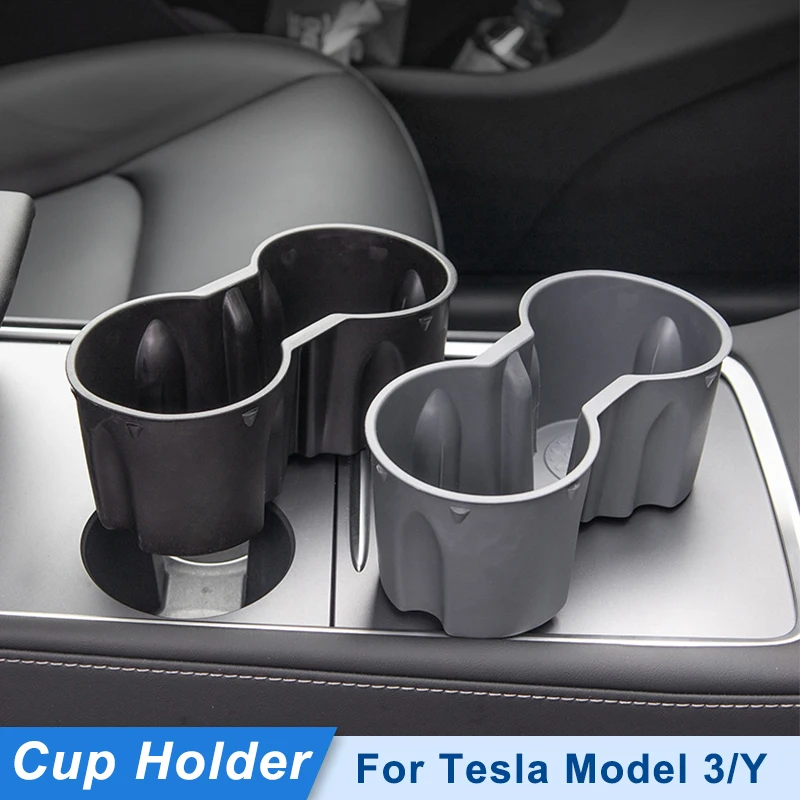 

Подстаканник для стакана из ТПЭ для Tesla Model 3, модель Y, автомобильные аксессуары, водонепроницаемый нескользящий подстаканник с консолью, подставка с двойным отверстием