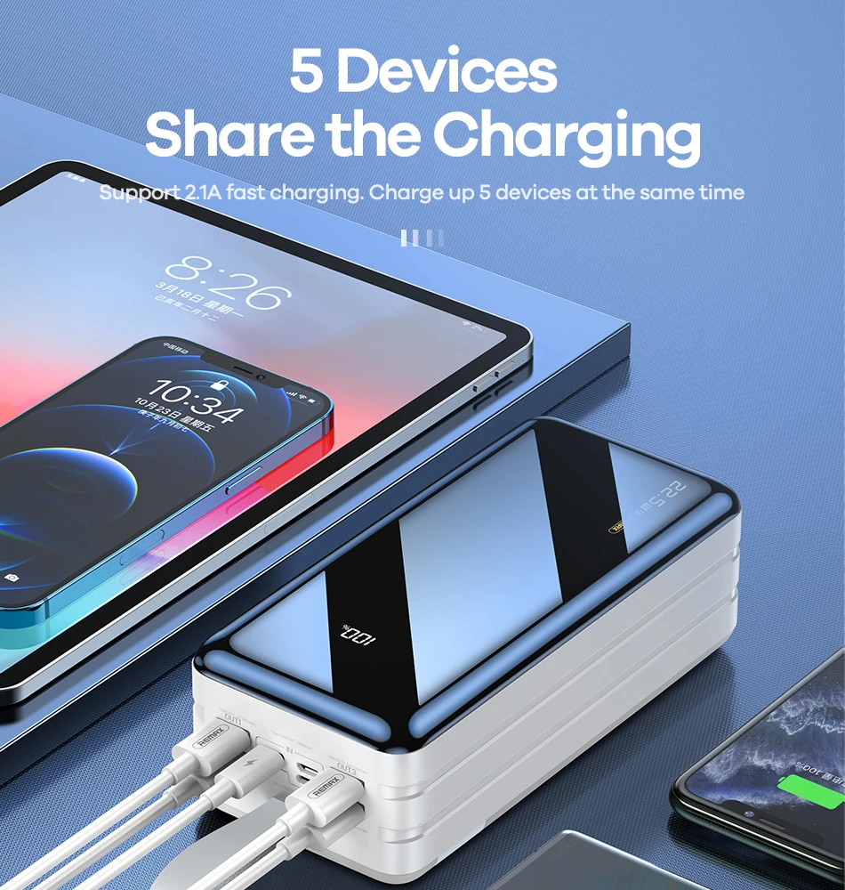 REMAX 60000mAh 4 USB 22.5W Fast Charging Power Bank (RPP-173)