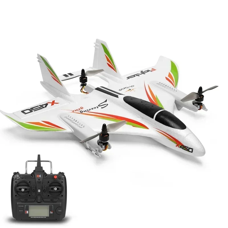 WLtoys X450 브러시리스 Vtol 비행기 글라이더, 고정익 항공기, 2.4G, 6CH, 3D, 6G RC 헬리콥터, 수직 항공 리모컨 