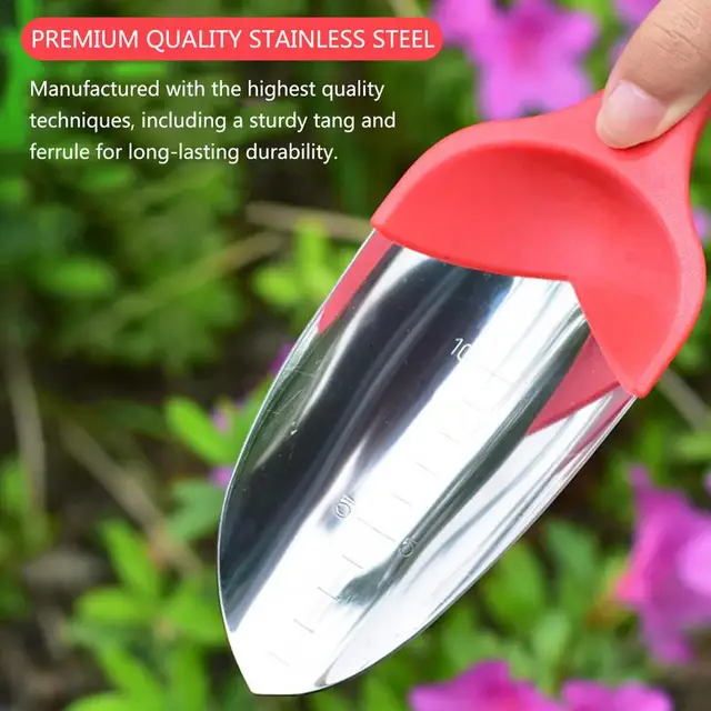 Hordozható Kerti Lapát Ásó Rozsdamentes Acél Többcélú Kemény Műanyag Fogantyú Ásószalag Bonsai Otthon - Image 4
