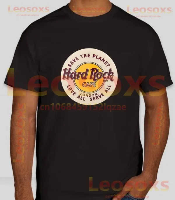 [Tew] T-Shirt Da Uomo In Cotone Stampato Hard Rock Cafe Leosoxs Nera Manica Corta Da Donna Allentata E Confortevole