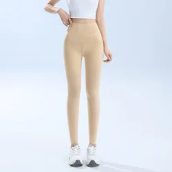 Ultra - Thin Ice - Silk High - Waist Yoga Pants - Breathable Stretchy Summer Wear - L [recommended 57.5 - 67.5kg] ([high waist  seamless - ultra - thin] natural skin)
