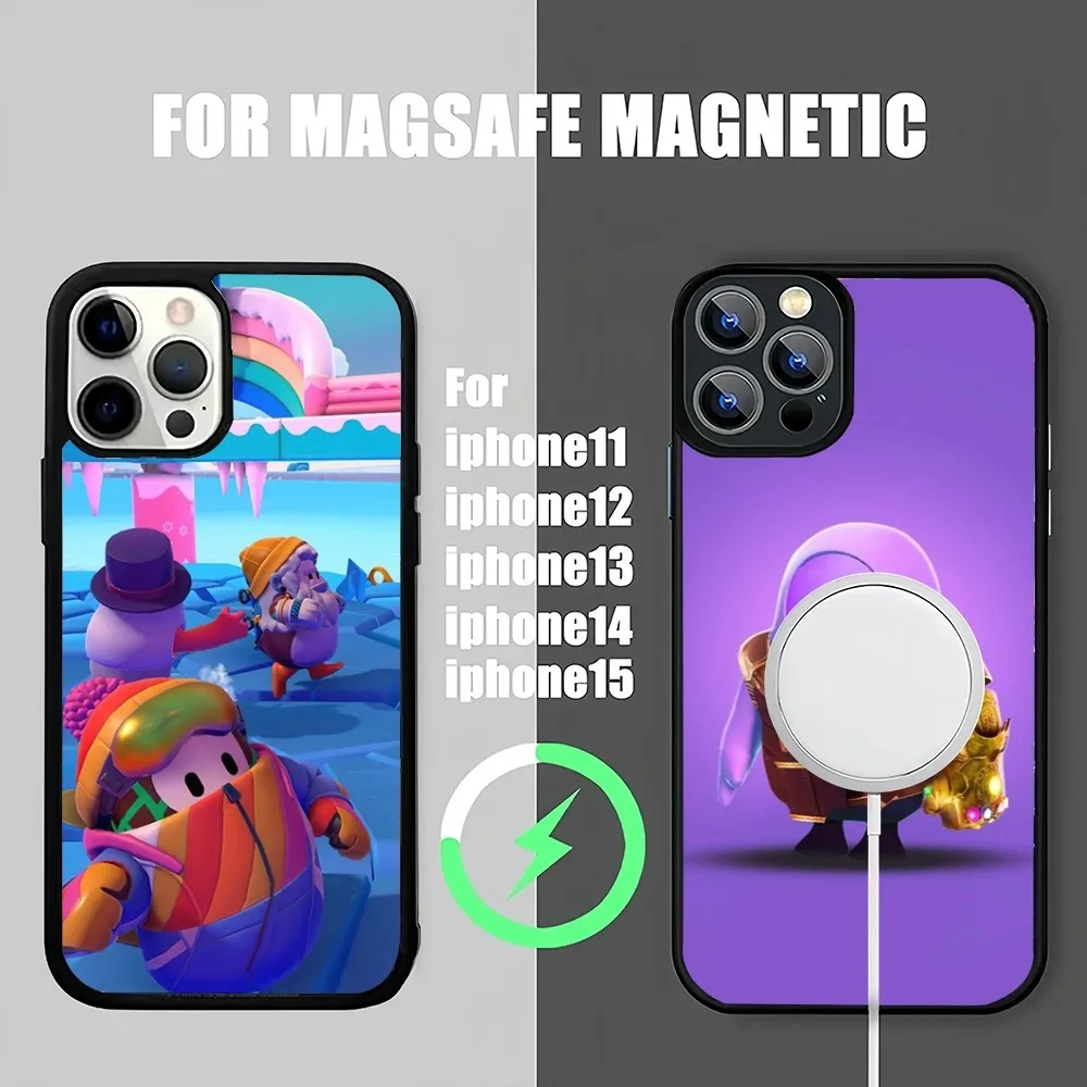 Забавный милый чехол для телефона G-Guys Fall для iPhone 14 13 12 11 15 Pro Max Plus, противоударный чехол для беспроводной зарядки Magsafe