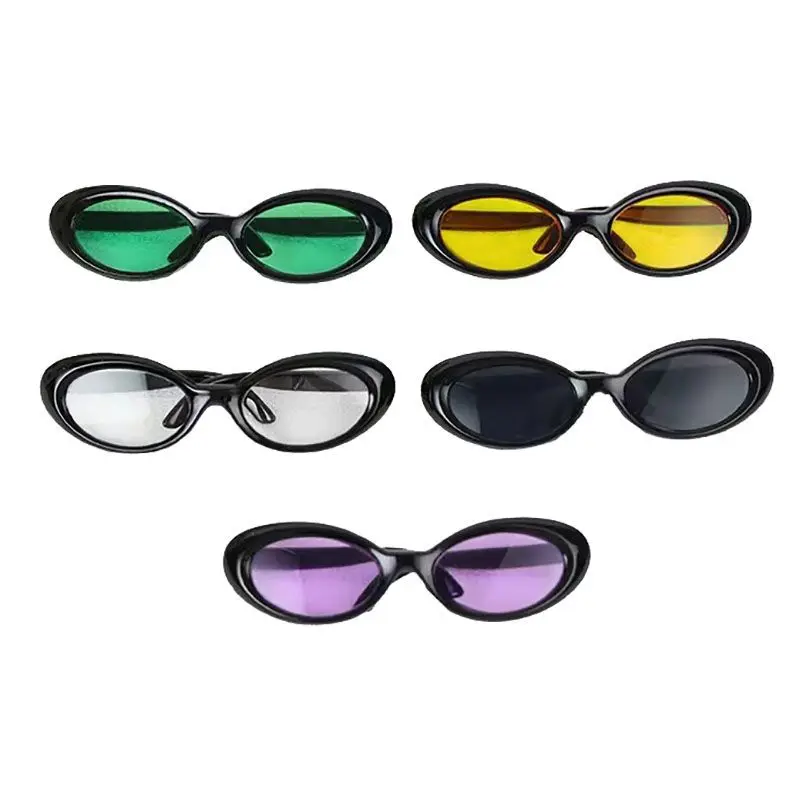 

20cm cotton baby glasses, black frame sunglasses, colored mini white, yellow green, blue, purple red, black oval doll