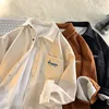Men's Long Sleeve Corduroy Shirt Fleece Lined Casual Oversize Leisure Coat Autumn Winter American Retro Style
