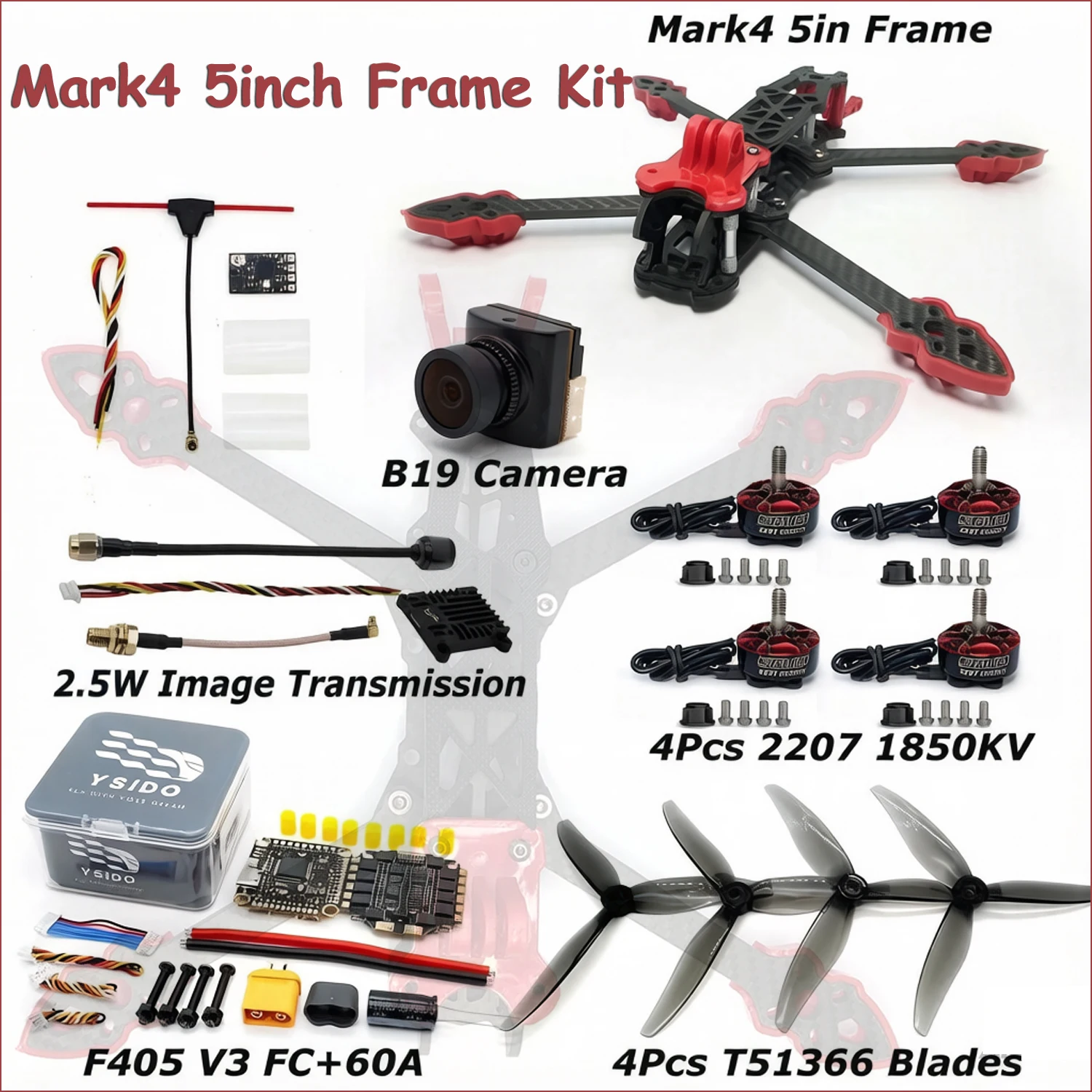 Drone de course FPV X5F-6S 6S en vol, quadricoptère RC avec GPS et caméra HD