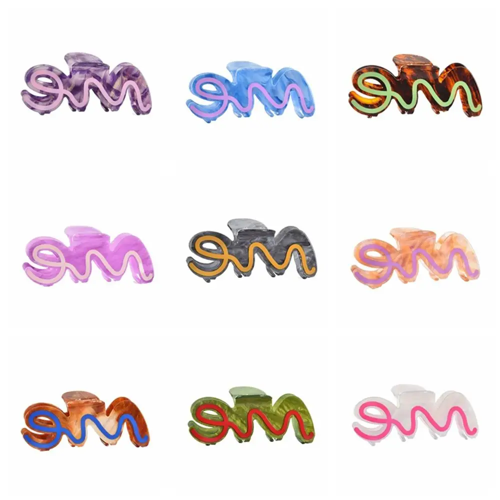 Description Picture 3 of itemAcetate Hair Claws Hairgrip Geometric Wave Shape Hair Clips Large Size Snake Shape Hair Pins Usual