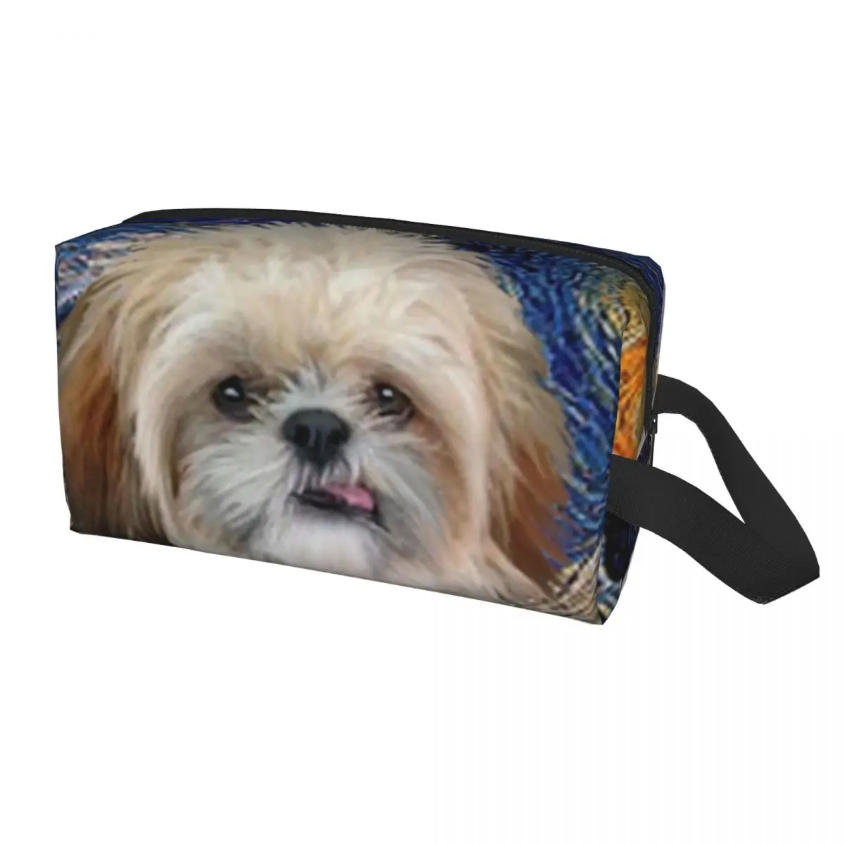 

Shih Tzu In Starry Night Travel Cosmetic Bag Women Cream Brown Animal Dog Makeup Toiletry Organizer Lady Beauty Storage Dopp Kit