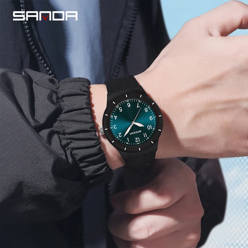 SANDA 9075 Casual Students Quartz Watches Simple Waterproof Silicone Strap Luminous Fashion Girl Boy Wristwatch reloj para niños 3