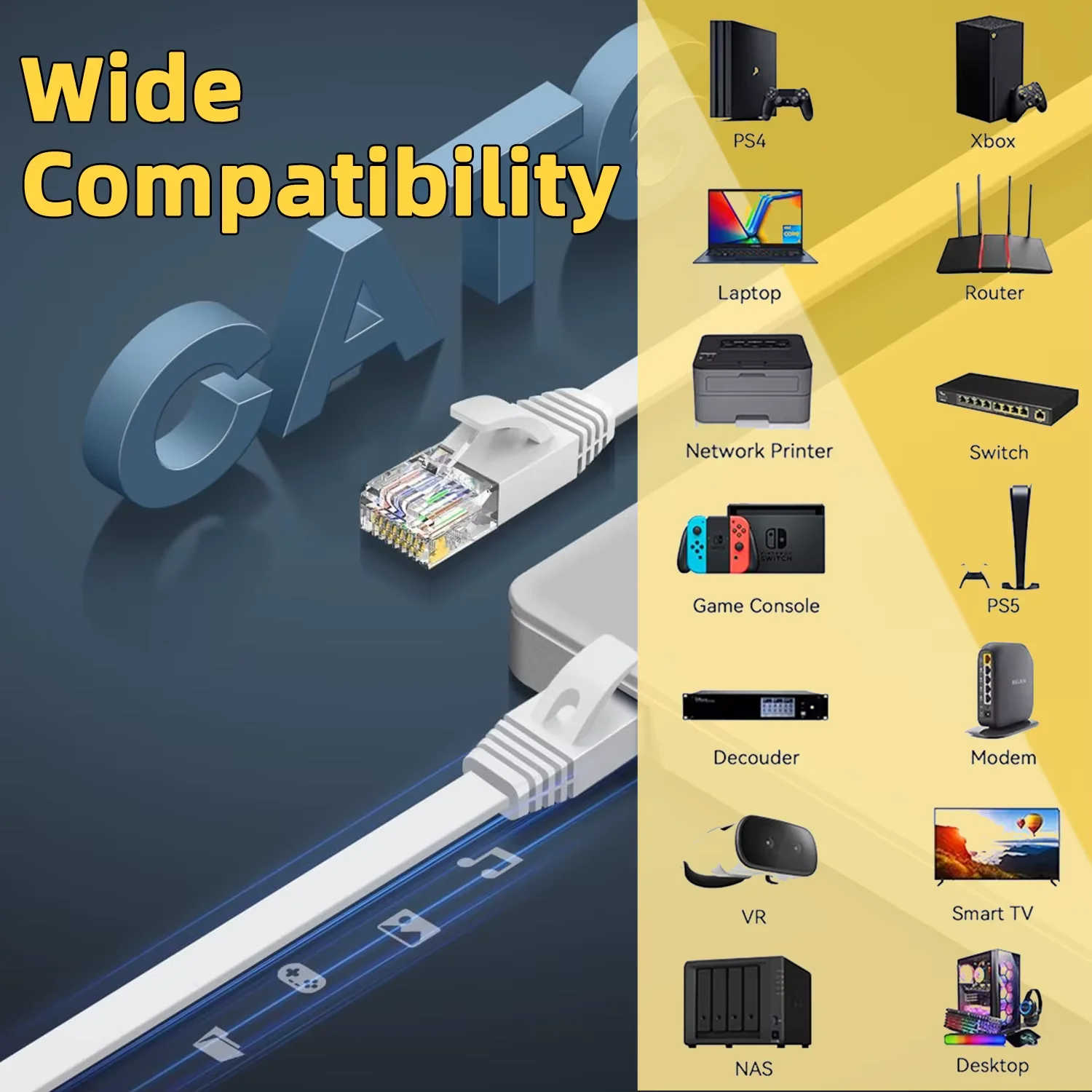 이더넷 케이블 Cat 6 플랫 UTP 네트워크 케이블 RJ 45 패치 LAN 케이블 1M 2M 3M 5M 10M 15M 20M TV 박스 PC PS 5 인터넷 케이블 CAT6
