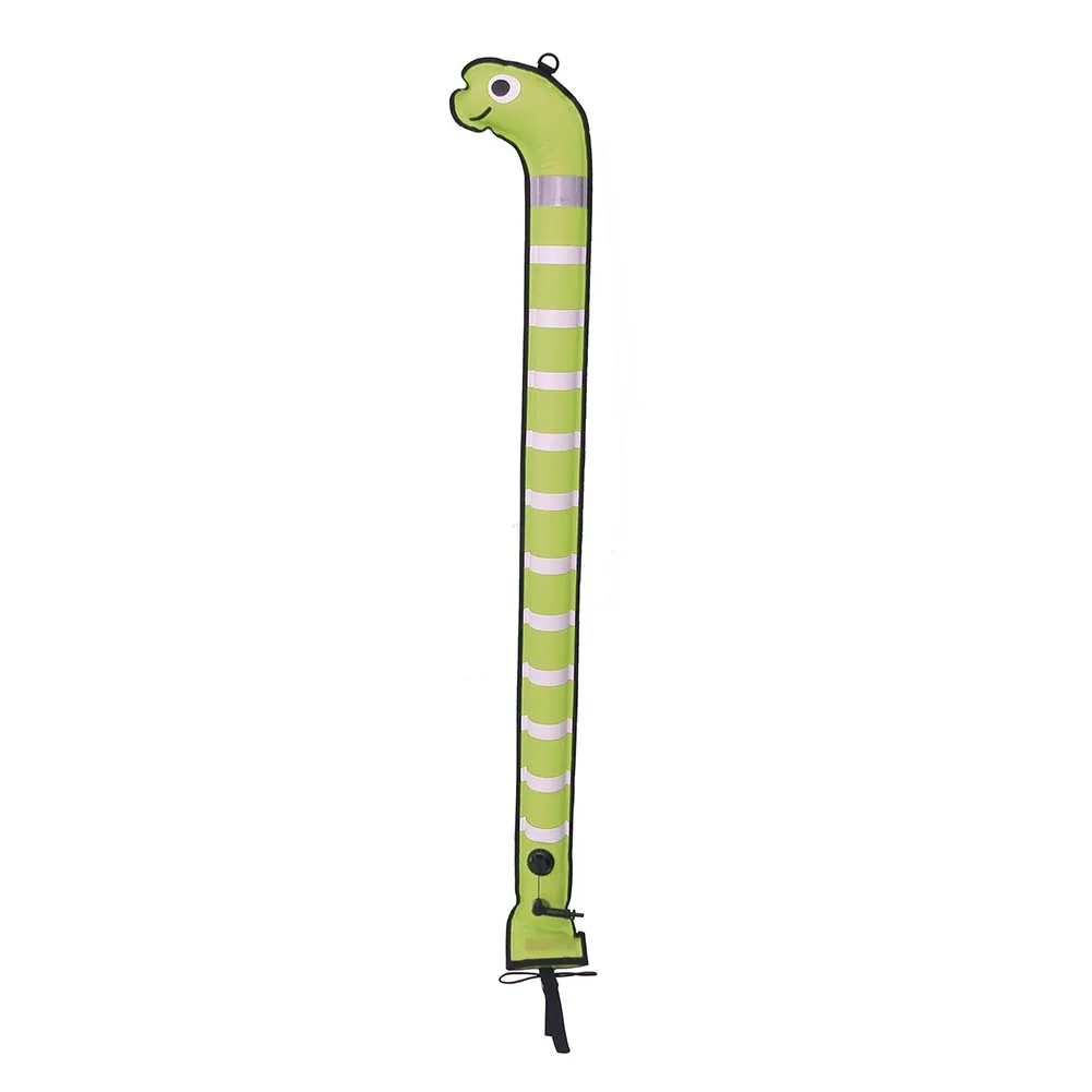 Nylon Scuba Diving SMB Marker Buoy 180x15cm Diver Below Signal in Eye Catching Sea Eel Shape with Reflective Strips