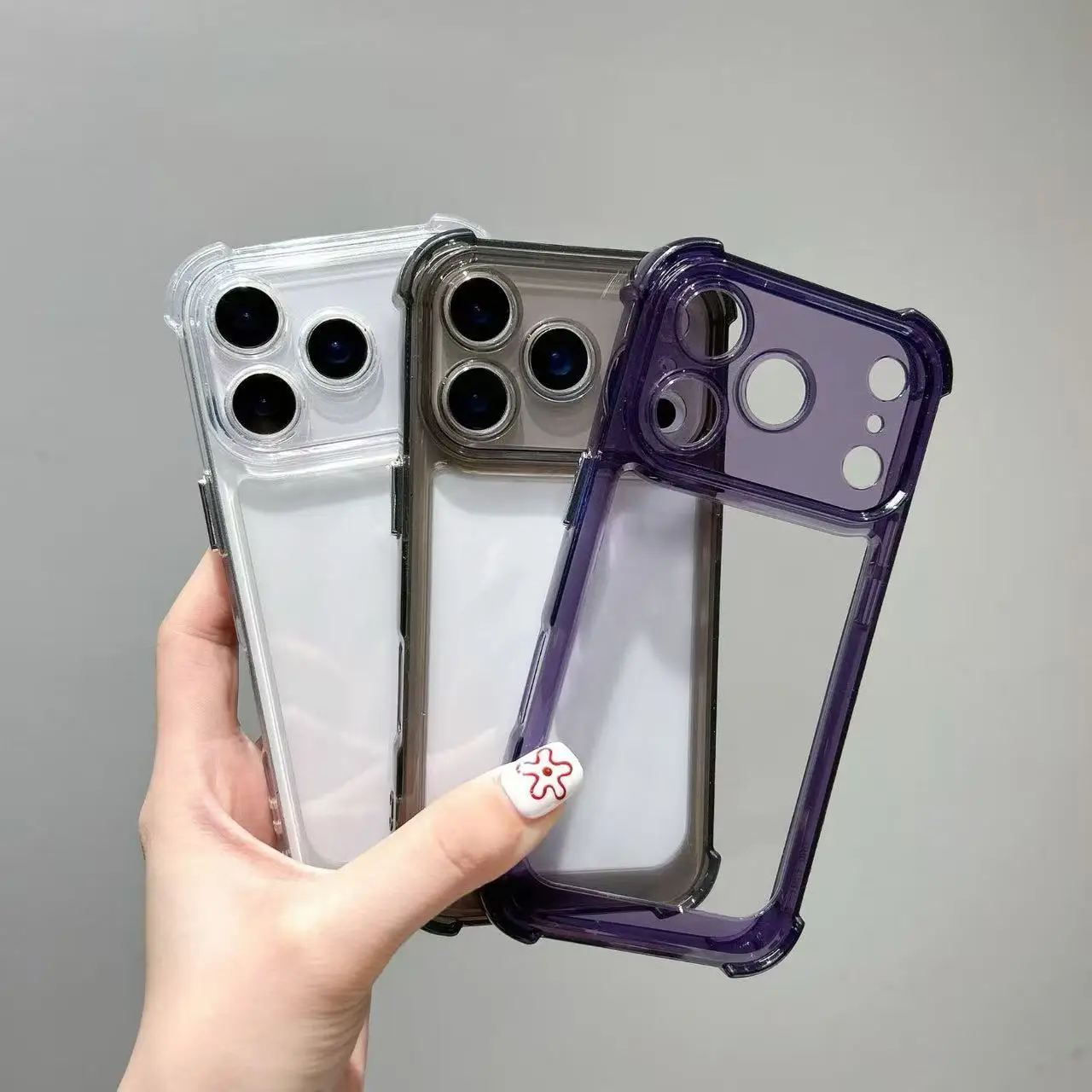Deluxe Shockproof Transparent Phone Case with Clear Soft Bumper