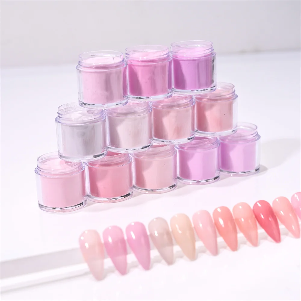 10g Acrylic Powder For Nails Art Polymer Tips Pink Nude Crystal Dust Nails Professional Extension/Engraving Acrylic Powder