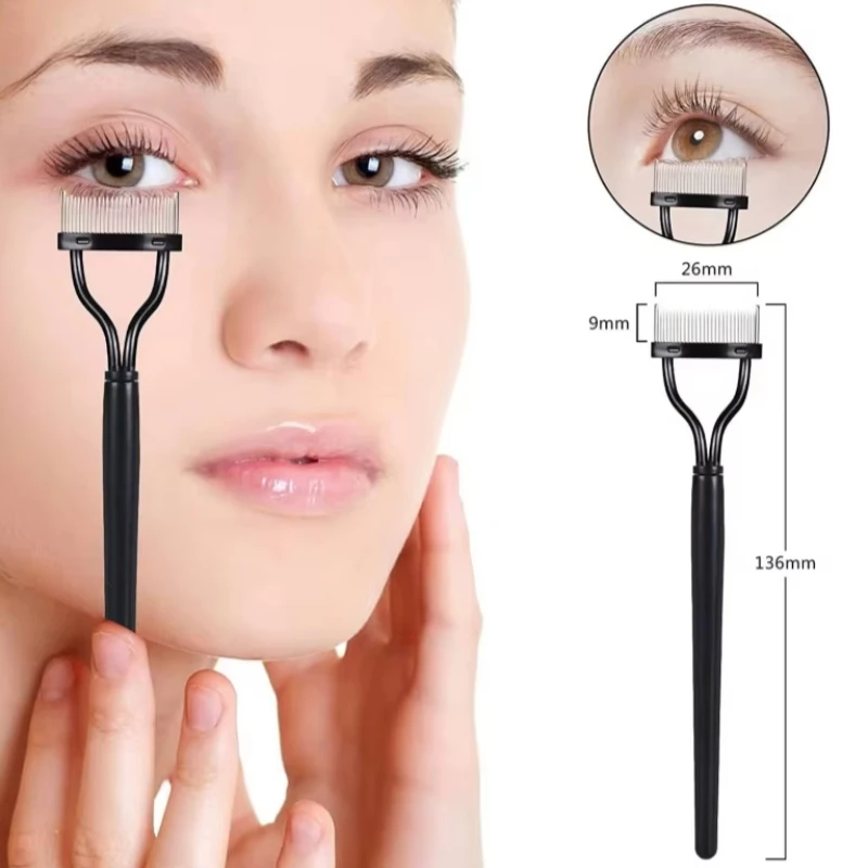 Eyelash Separator Metal Teeth Straight Eyelash Curler Beauty Makeup Stainless Brush Comb Mascara Curl Makeup Tool