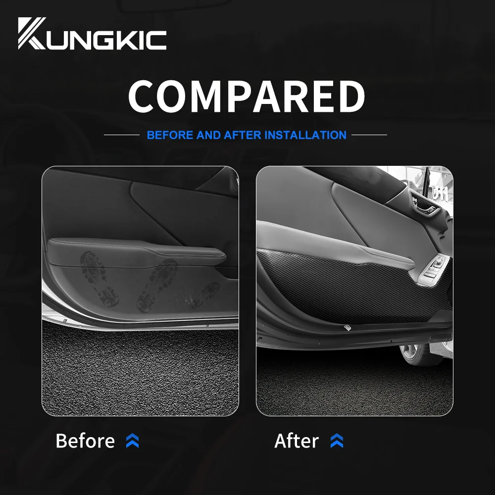 KUNGKIC Door Anti-kick Pad For Toyota GR86 Subaru BRZ 2021 2022 2023 2024 Sticker Leather Carbon Mat Interior Trim Accessories