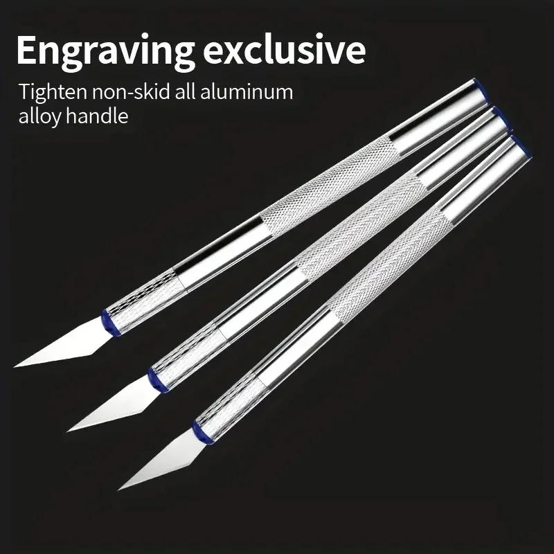 Cutting Manual Metal Carving Knife Pen 13pcs Art Seal Combination Paper Cuttings Non-Slip Gadget DIY Precision Repair Tool