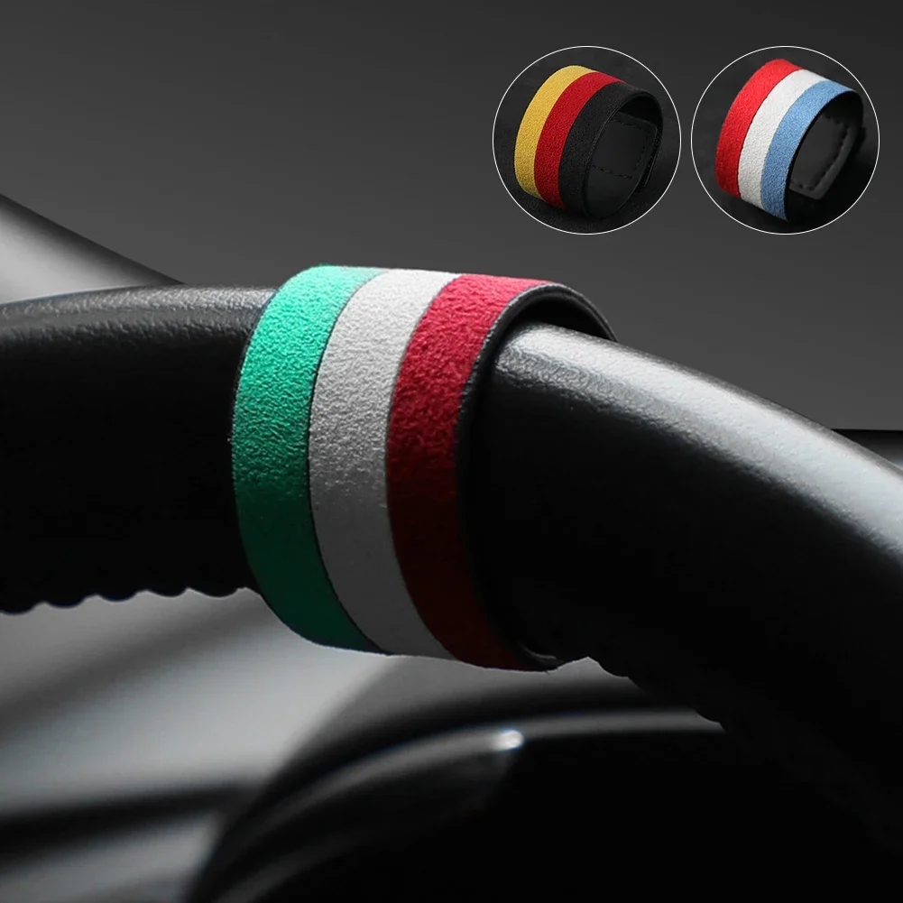 Italy Super Suede Steering Wheel Booster with Personality Center Line Flannel Interior Design Accessory