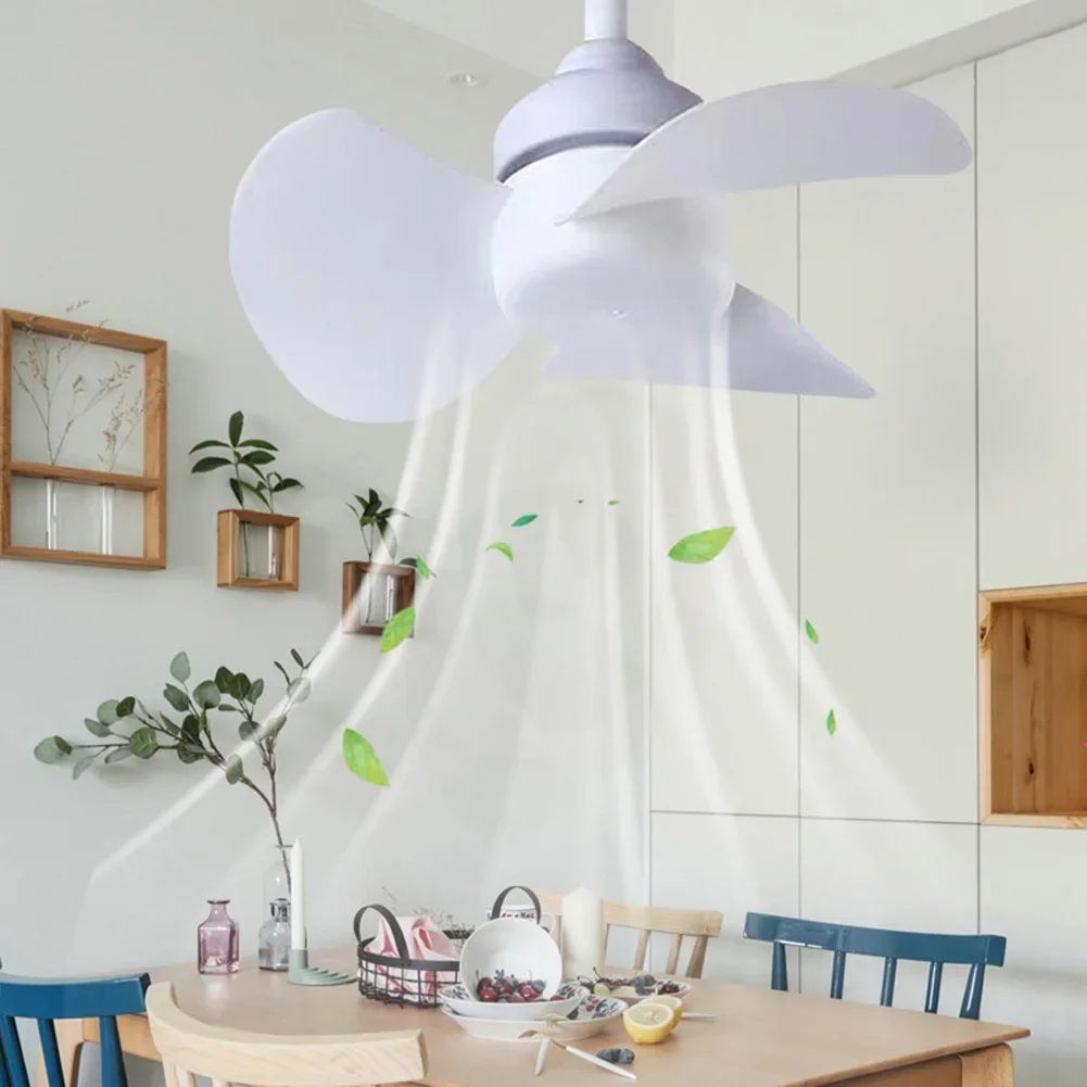 Indoor Ceiling Fan Light E27 Base/USB Light Bulb Fan with Socket Hose Extender Small Ceiling Fan Light for Kitchen Room 4