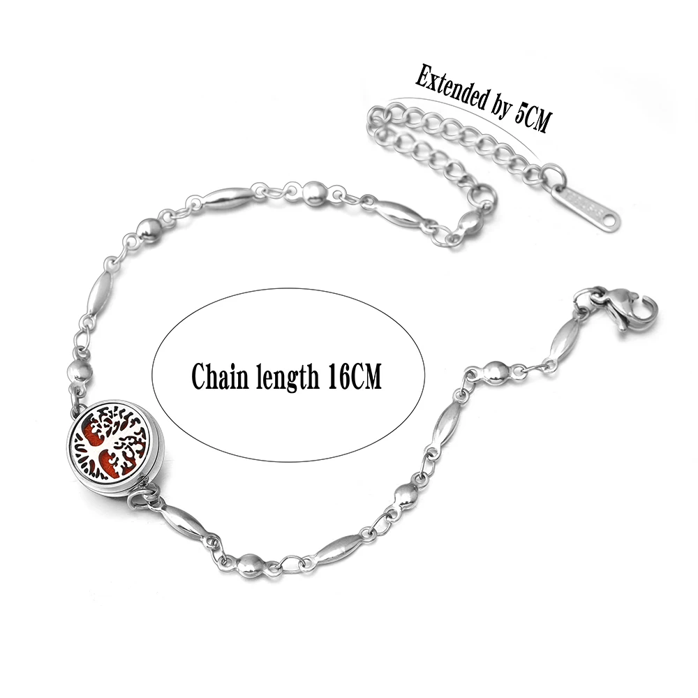New Aromatherapy Locket Bracelet 12mm Essential Oil Diffuser Perfume Bangles Tree of Life High Quality Stainless Steel Jewelry bangle bracelet stainless steel bracelet