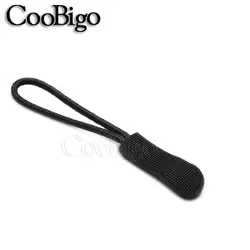 Zipper Pull Cord Fasteners - Set of 10 for Clothing, Bags, and Accessories (Black)