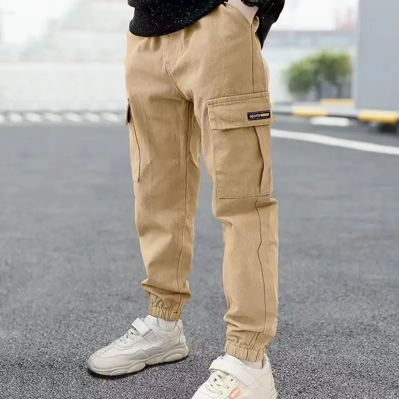 Boys Pants Boys Cargo Pants Spring Autumn Thick Casual Kids Sport Pants For 5-12 Years Kids Clothing