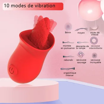 Oral Licking Tongue Vibrator Sex Toys for Women G-Spot Stimulating Licker Clit Nipple Tickling Massager Erotic Masturbator 3
