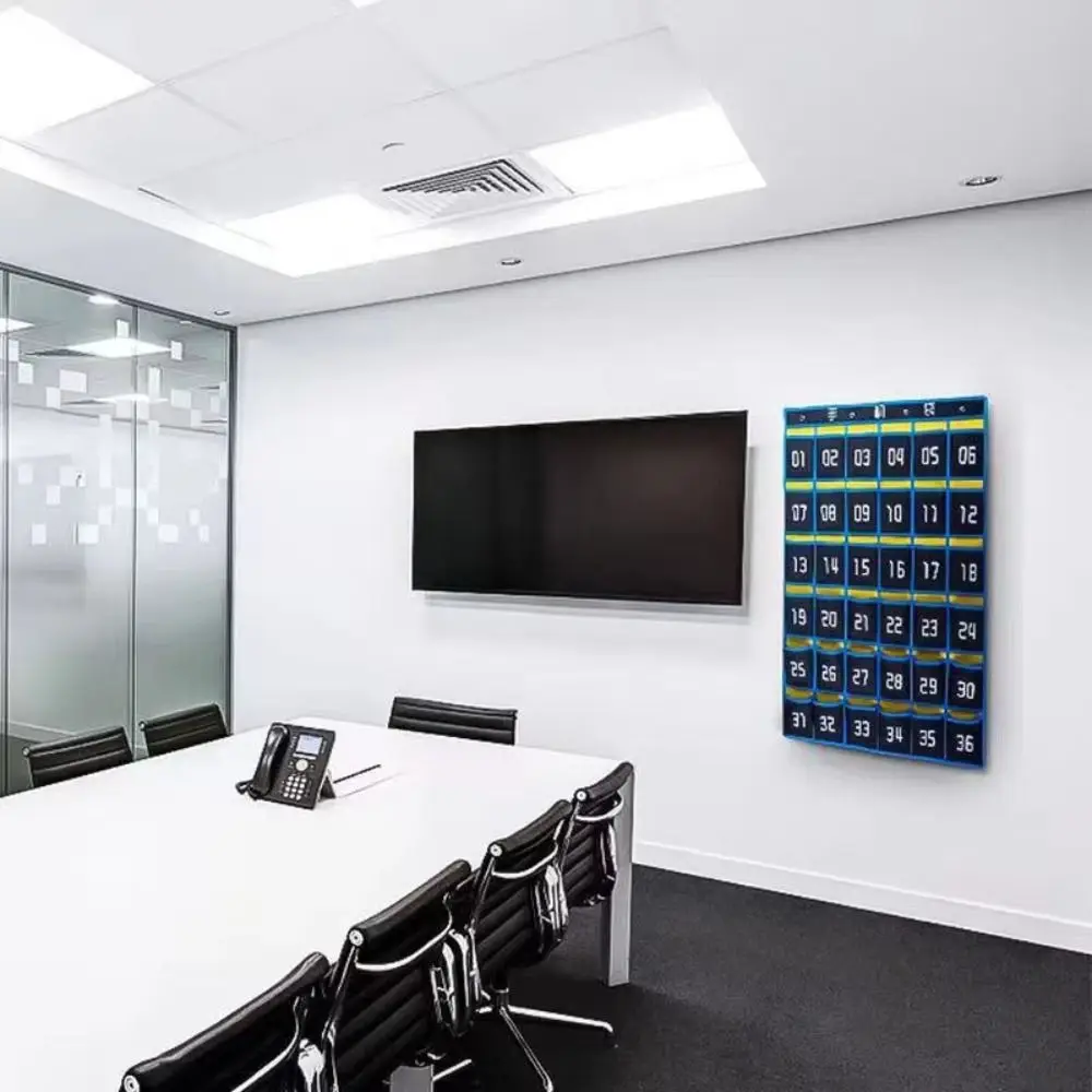 30/36/42/48 Grids Phone Hanging Bag Numbered Thickened Phone Storage Bag Wall-mounted Door Hanging Bag for Calculators Pens Keys