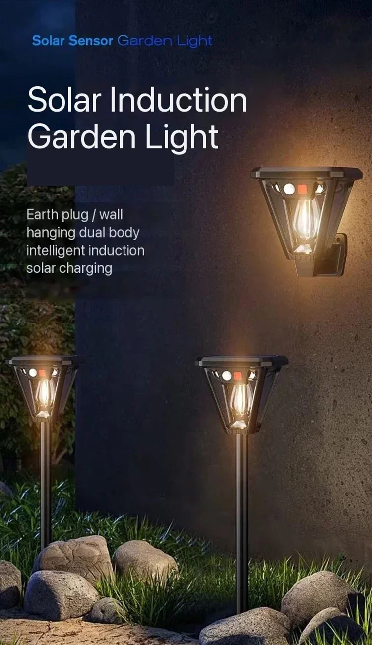Description Picture 2 of item2IN1 Outdoor Solar Camping Wall Lamps Lawn Lamps Floor Lamp LED Induction Lamps Garden Landscape Lamps Decorative Tungsten Lamp