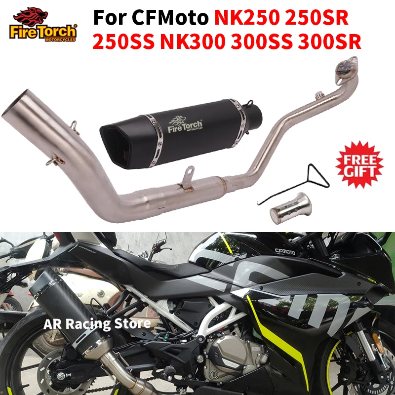

Motorcycle Muffler Exhaust Muffler Escape Moto Front Connect Link Pipe Slip On For Cfmoto NK 250 250SR 250SS NK 300 300SR 300SS
