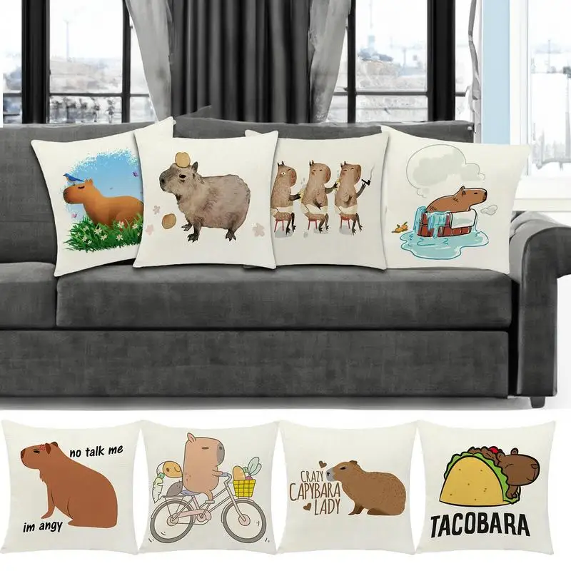 

Non Toxic Summer Pillow Cover Universal Throw Pillow Covers Multipurpose Capybara Throw Pillowcase For Living Room Sofa Home