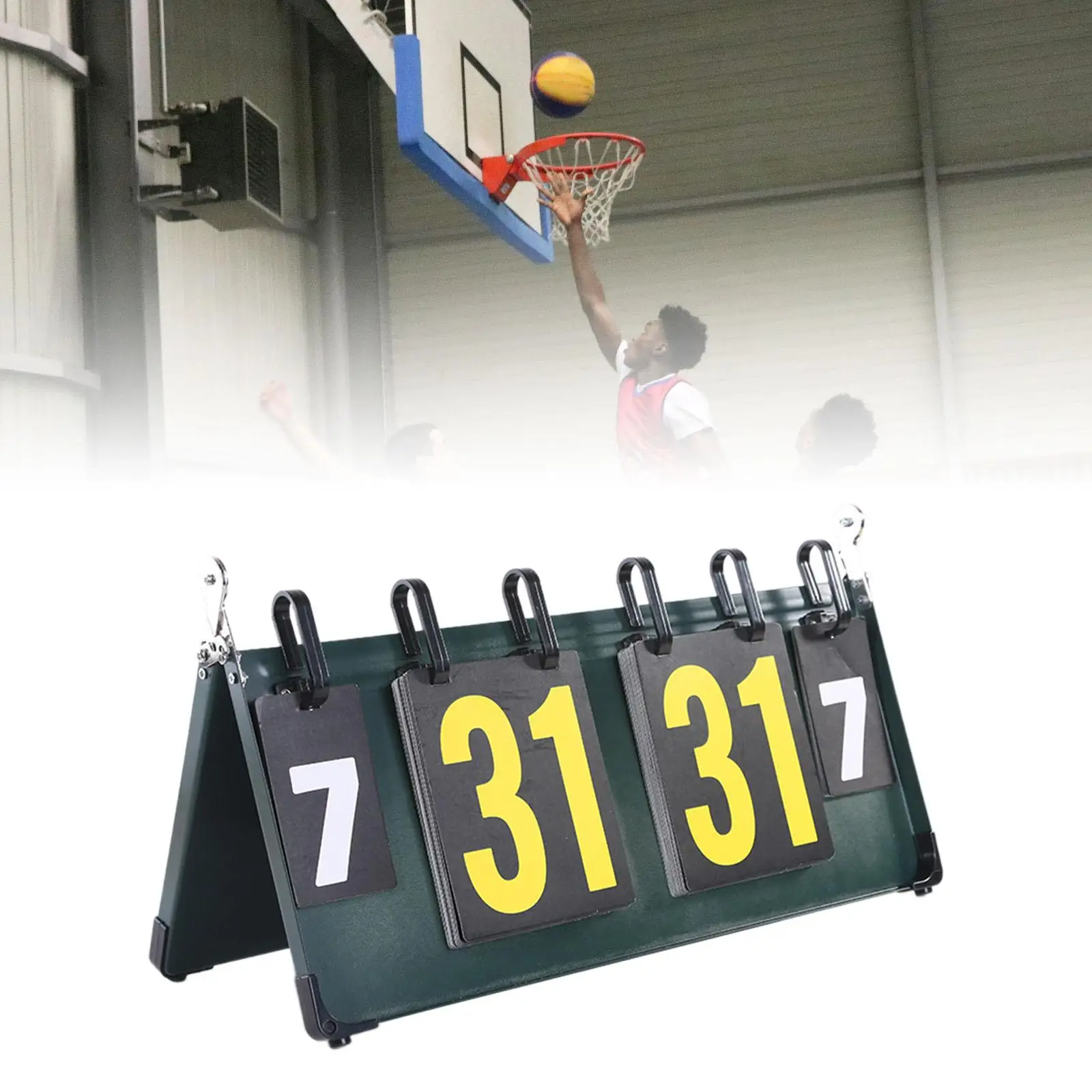 

Flip Sports Scoreboard Score Board Practical Basketball Portable Tabletop Score Flipper Score Keeper for Billiards Volleyball