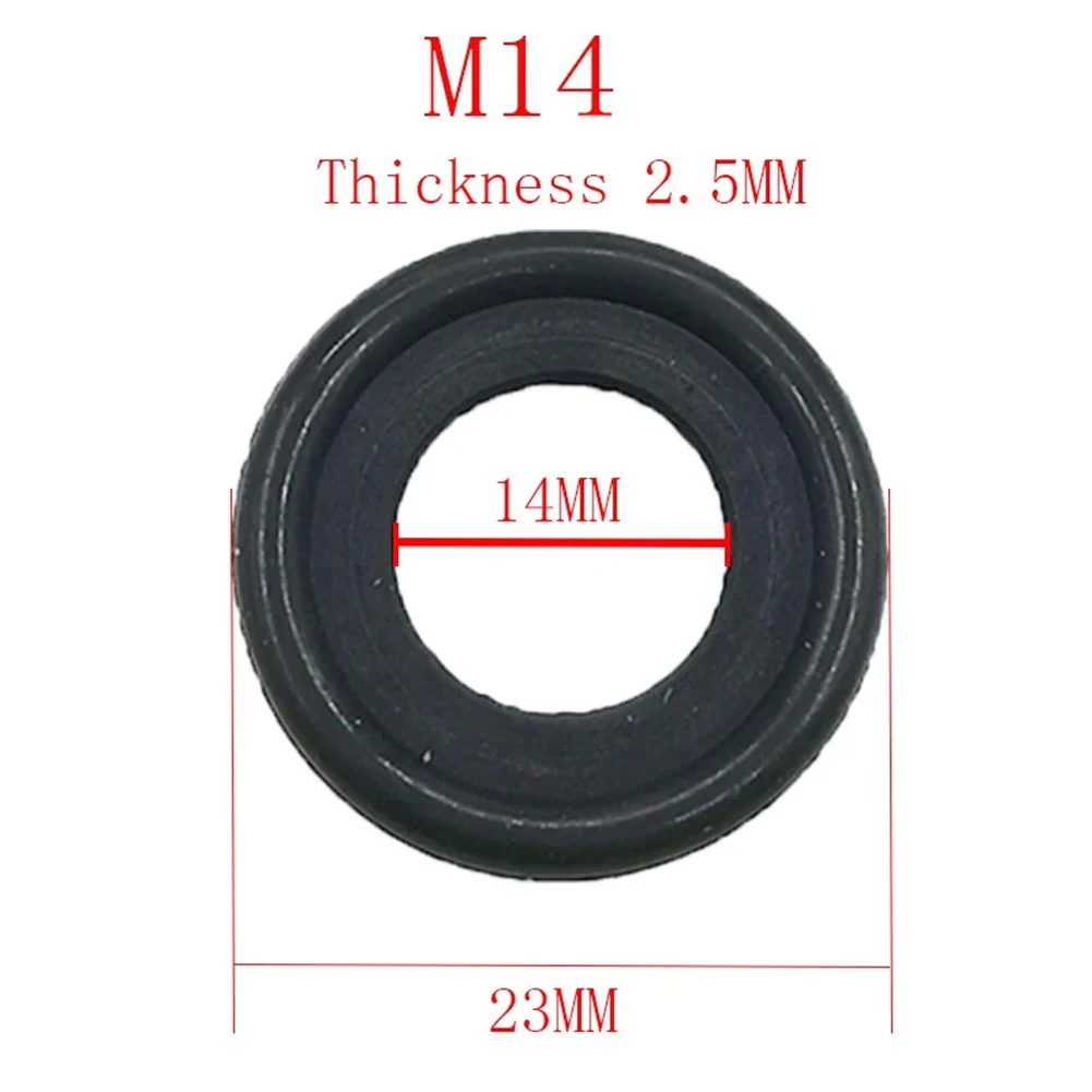 10pcs 12616850 Car Oil Drain Plug Gasket Set-M12/Threads Black Rubber Perfect Fit Automobile Front/Rear/Left/Right car oil drain plug gaskets