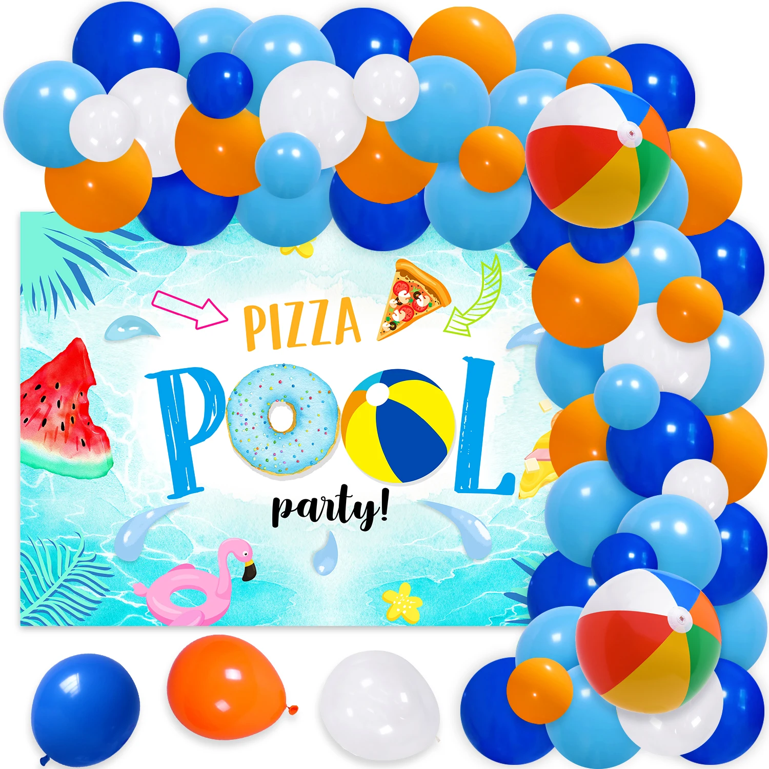 Summer Pool Party Decorações, Balão Kit Arco, bola de praia, Foil Balões,  Pizza Backdrop, Aniversário Suprimentos - AliExpress