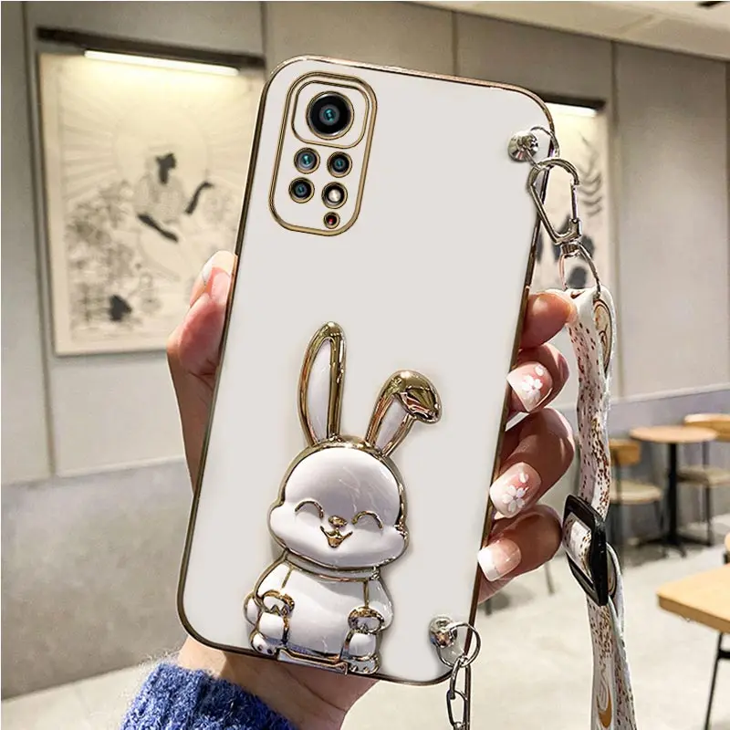 Rabbit Holder Lanyard Phone Case with Stand Strap Cover