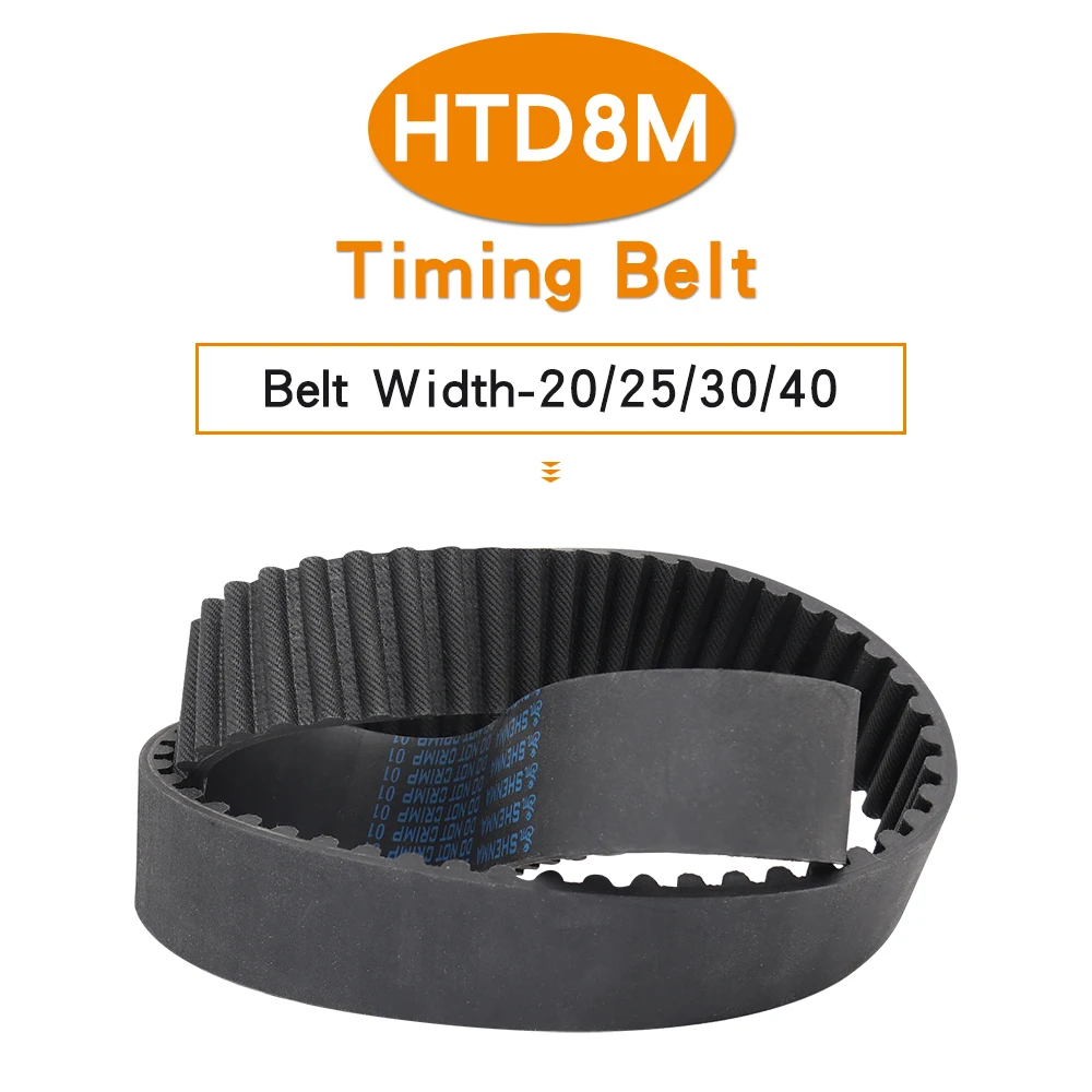 Rubber Belt HTD8M-1896/1904/1920/1936/1944/1952/1960/2000/2008/2016/2032 Teeth Pitch 8 mm Machine Belt Width 20/25/30/40 mm