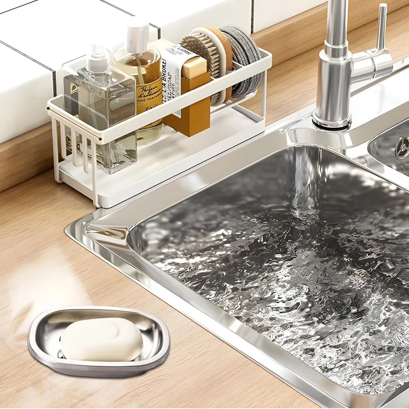 Stainless Steel Soap Holder, Rust Proof Soap Dish, Kitchen Sink, Sponge Holder, Convenient and Practical for  Home  Use