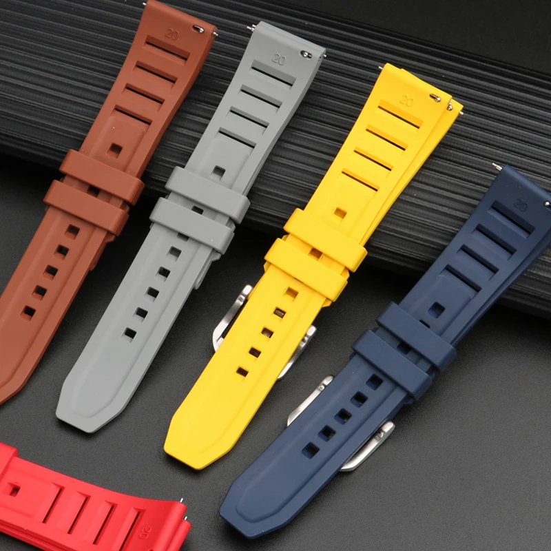 Quality FKM Watch Band Waterproof Quick Release Fluoro Rubber Watch Strap 20mm 22mm Suitable For Men's Diving Watches