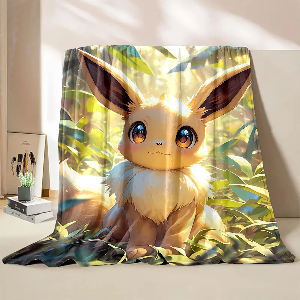 Pokemen Eevee Cartoon Umbreon Flannel Blanket Figures Home Sofa Lunch Break Blanket Children Student Christmas Kids Gift welding protective blanket,fire blanket,fiberglass fire blanket,thermal blanket