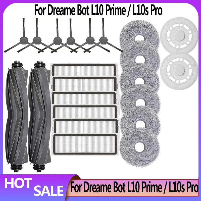 Acessórios da Escova para Dreame Bot L10 Prime L10s Pro Escova Lateral Principal Filtro Hepa Mop Cloth Peças Sobressalentes
