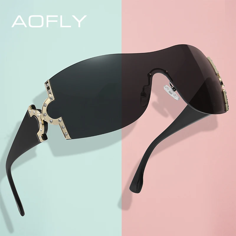 

Женские солнцезащитные очки AOFLY Steampunk, брендовые дизайнерские очки в стиле панк Y2k, UV400