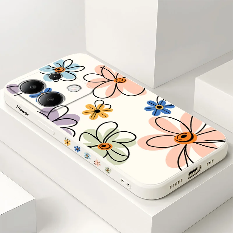 Elegant Hoop Flower Liquid Silicone Phone Case